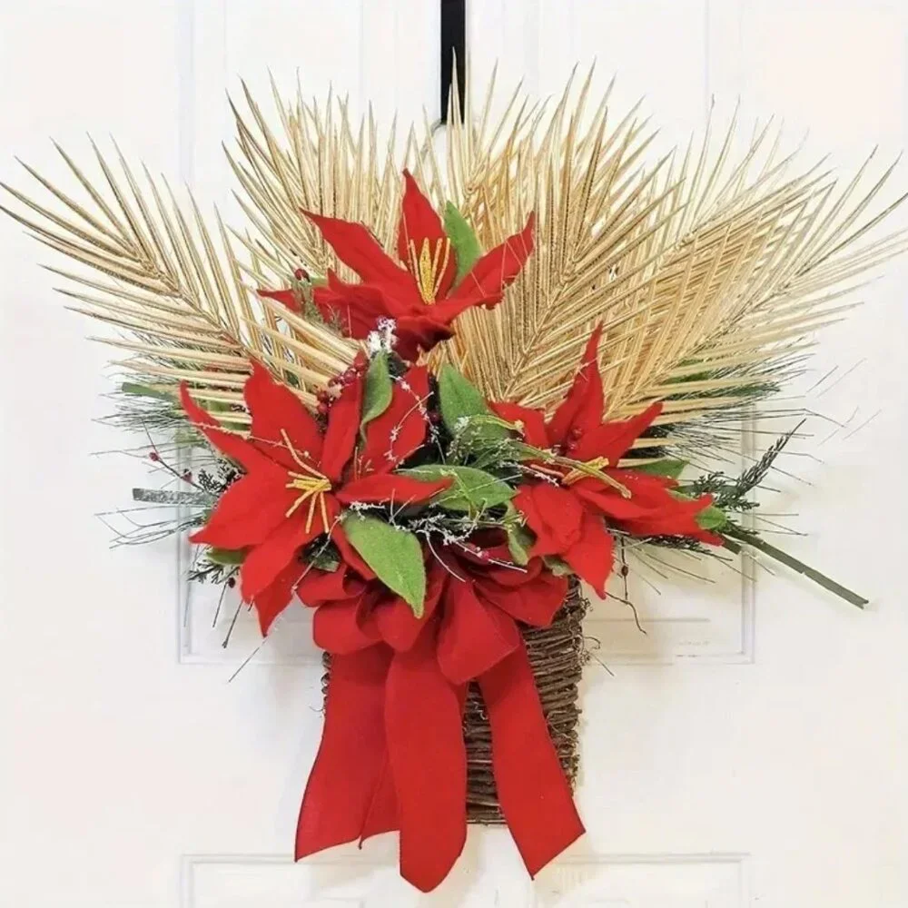 Set/3 19”L Artificial Holiday Gold Golden Tropical Palm Fronds Vase Filler New